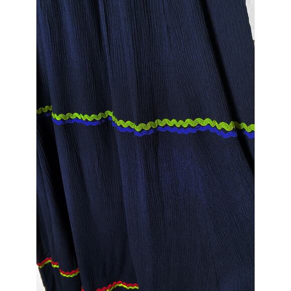 ModCloth Women's Yes to Festive Maxi Summer Dress Gauzy Tiered Ricrac Detail NWT - Picture 4 of 10